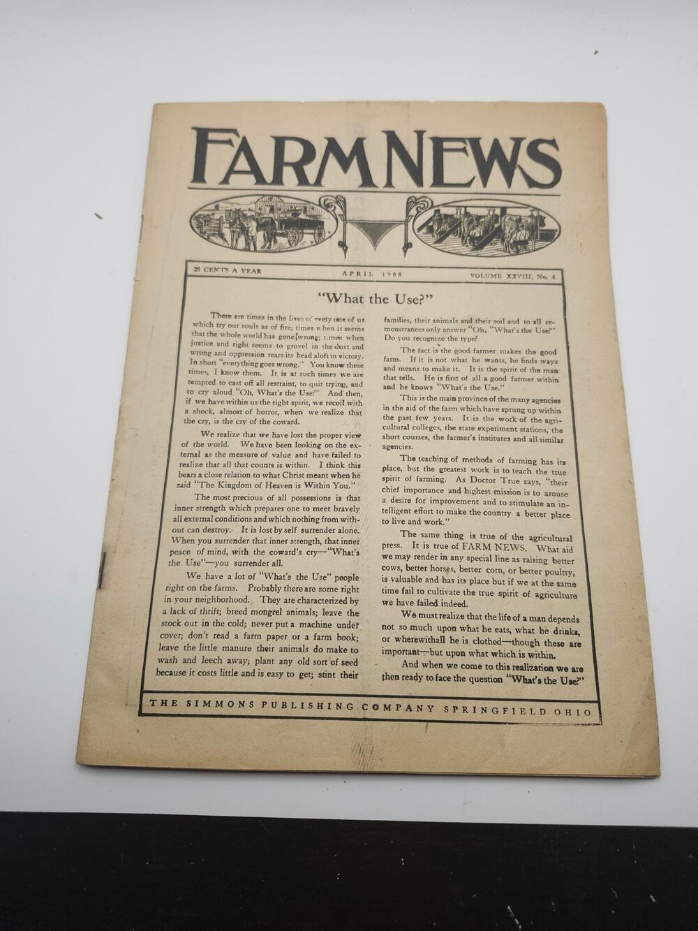 1908 Farm News Magazine Chicago House Wrecking Co Vintage Advertising Ephemera
